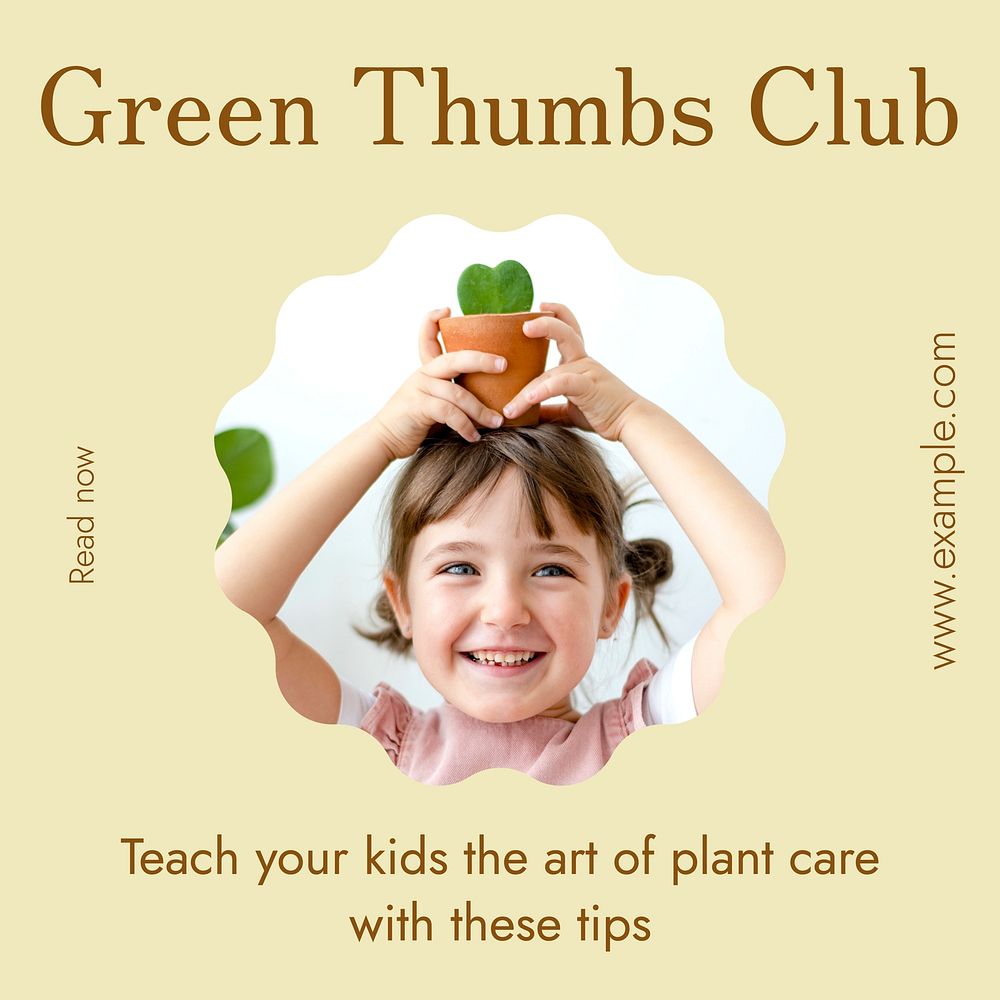 Green thumbs club Facebook post template