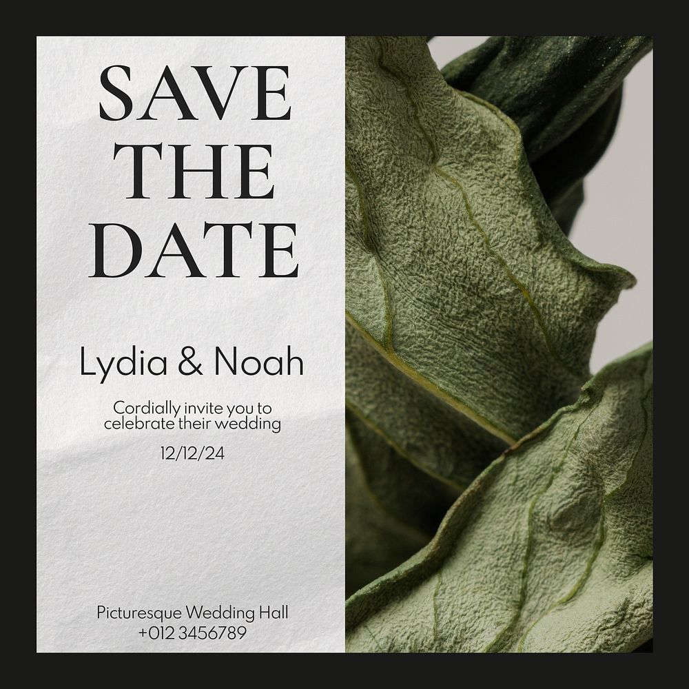 Save the date Instagram post template