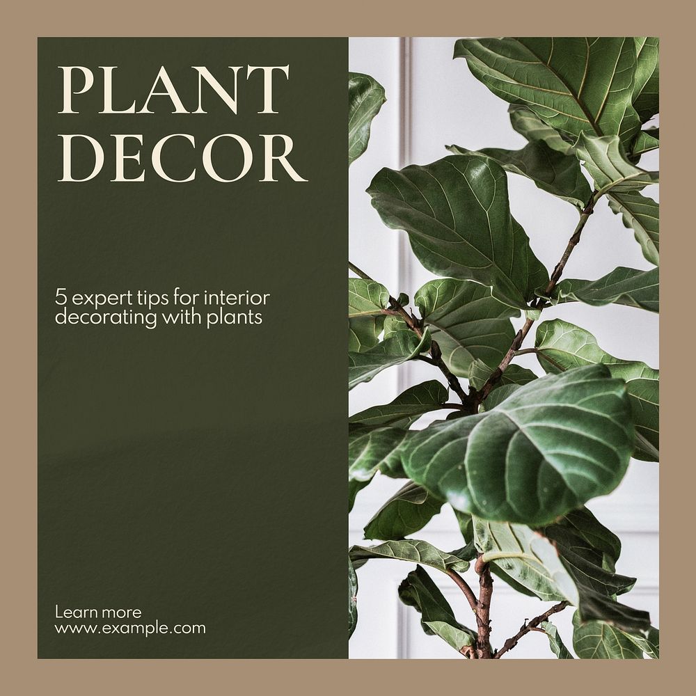 Plant decor Facebook post template