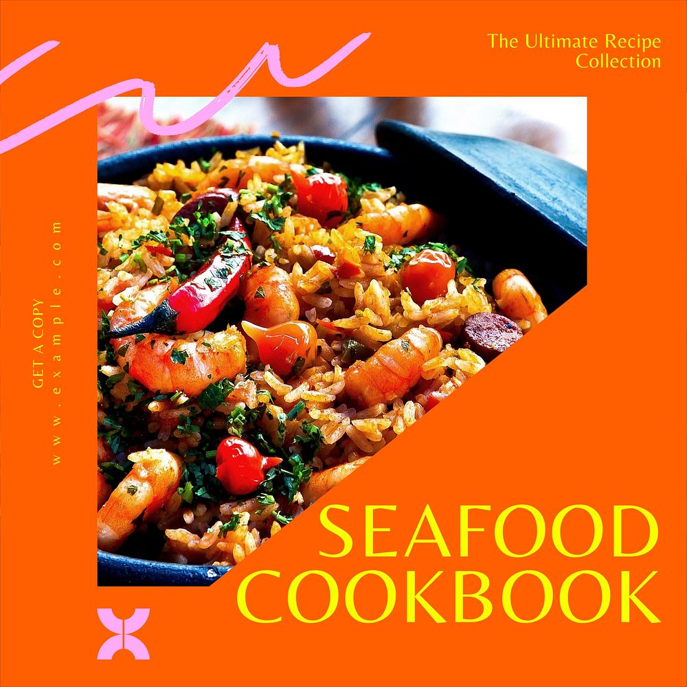 Seafood cookbook social media template
