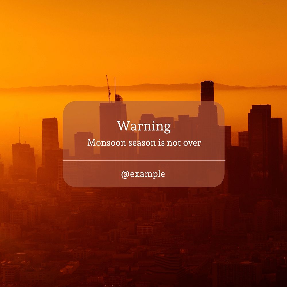 Monsoon warning Instagram post template