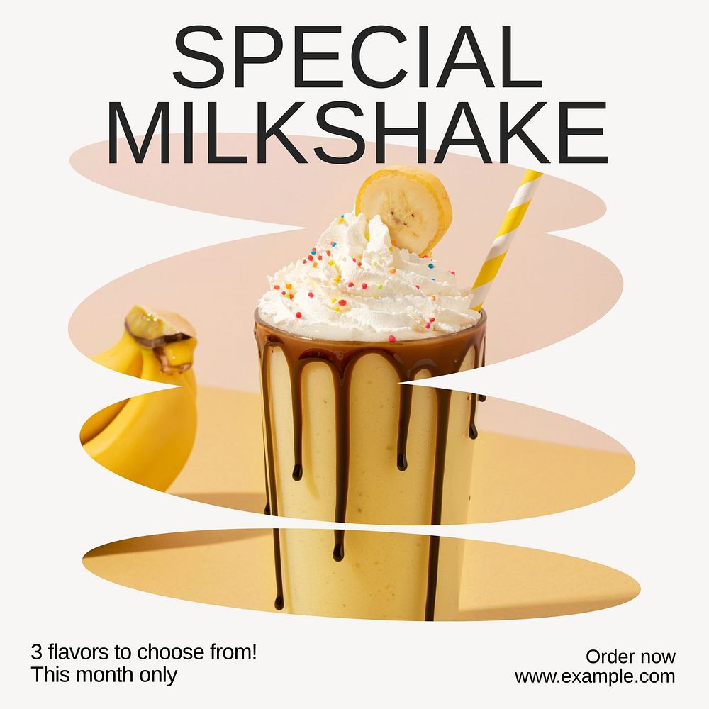 Milkshake shop Instagram post template