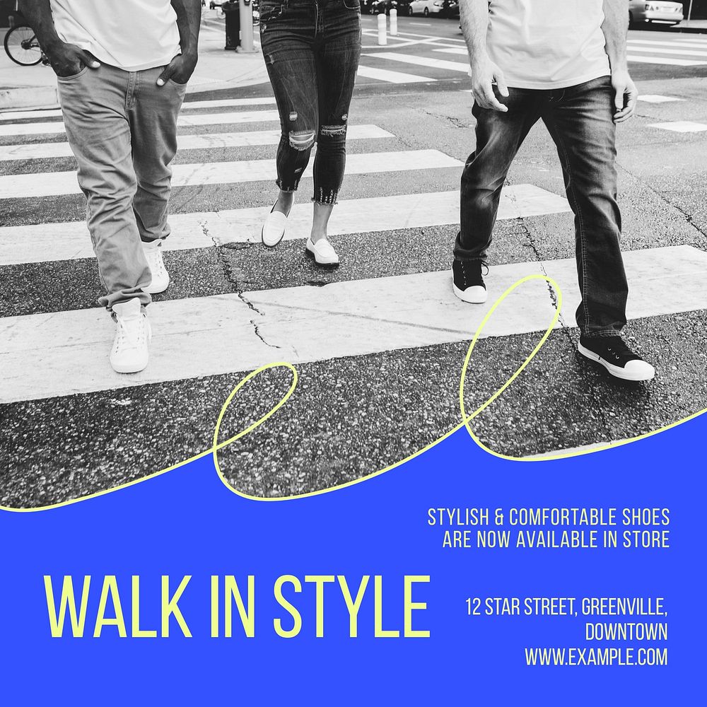 Walking shoes Instagram post template