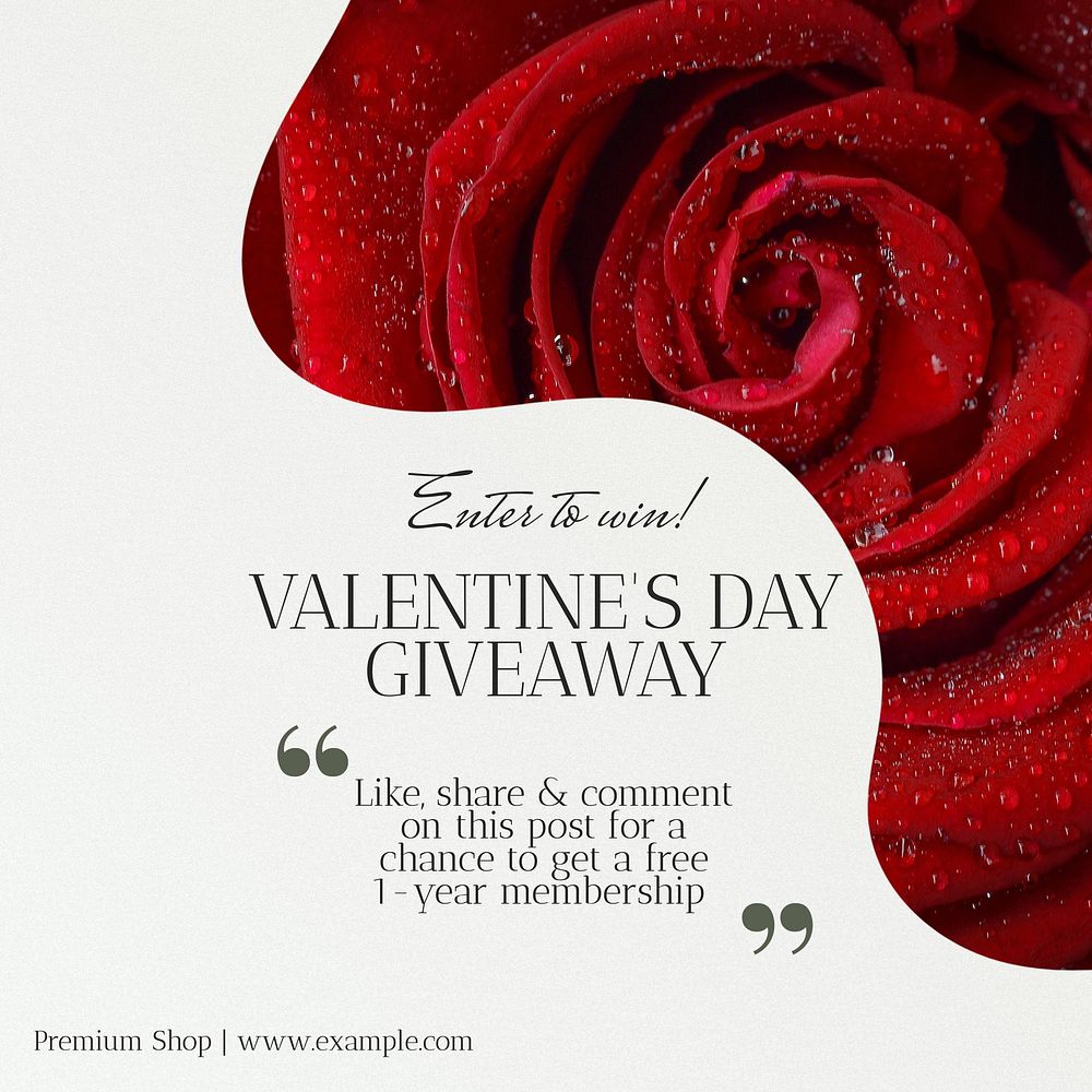 Valentine's day giveaway Instagram post template
