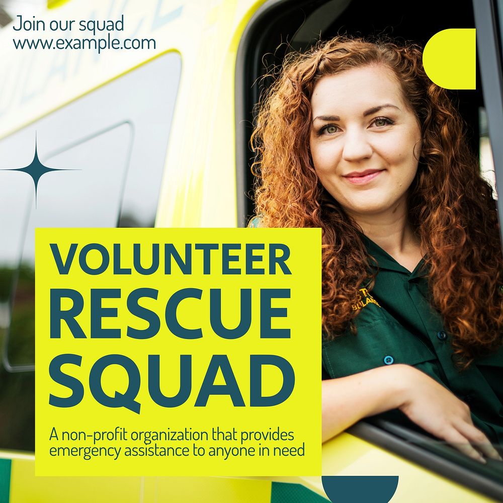 Volunteer rescue squad Instagram post template