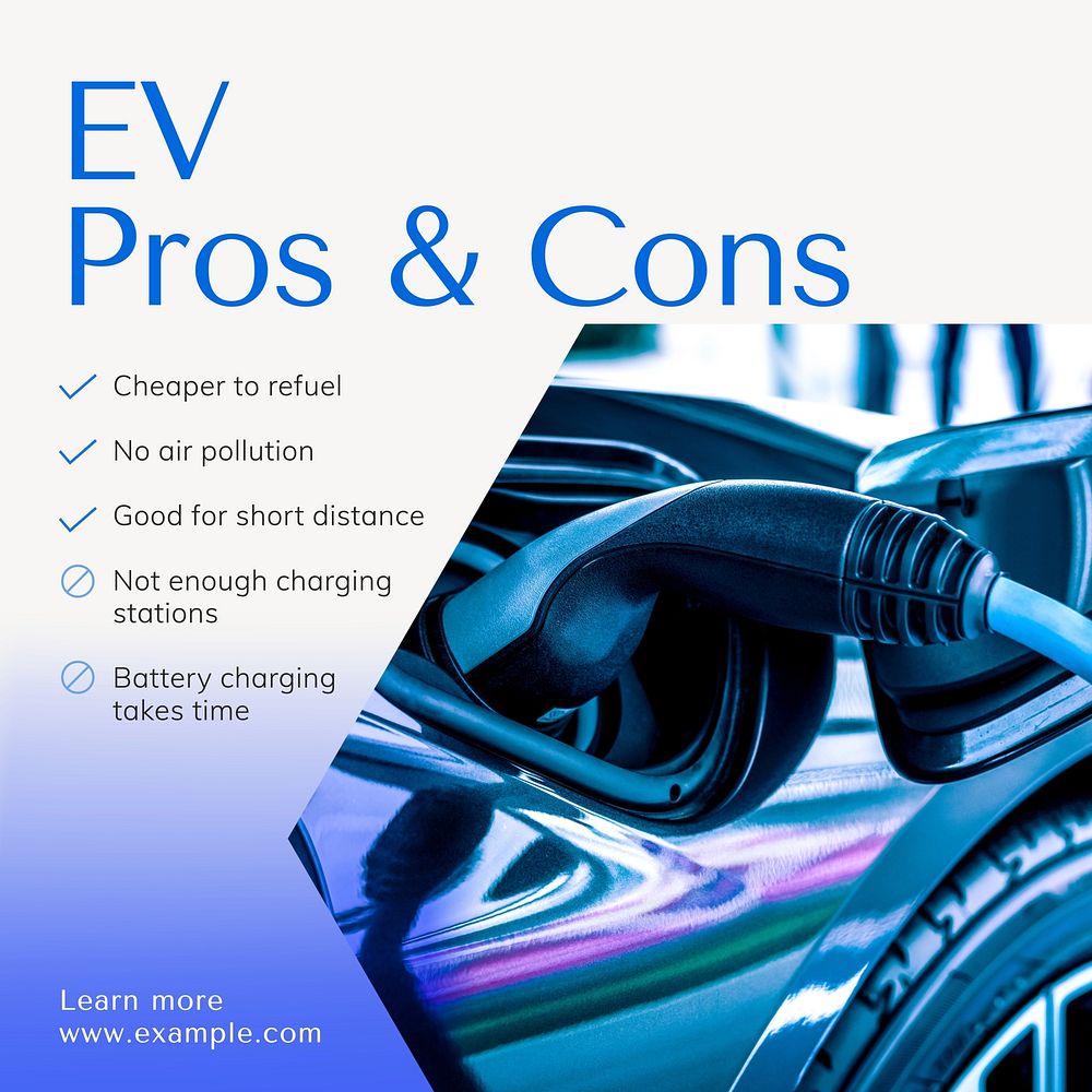 EV pros & cons Instagram post template