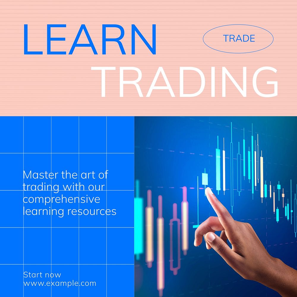 Learn trading Instagram post template