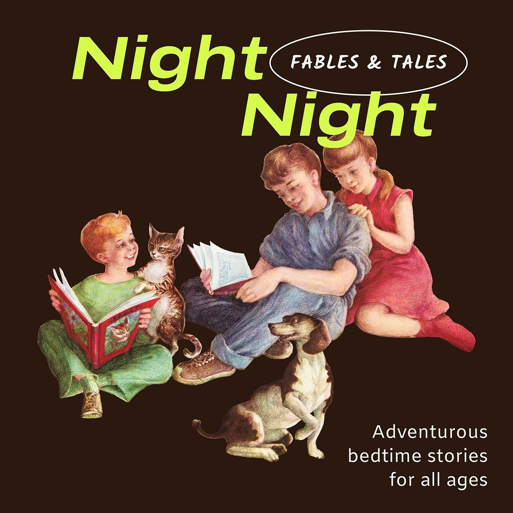 Bedtime stories Instagram post template