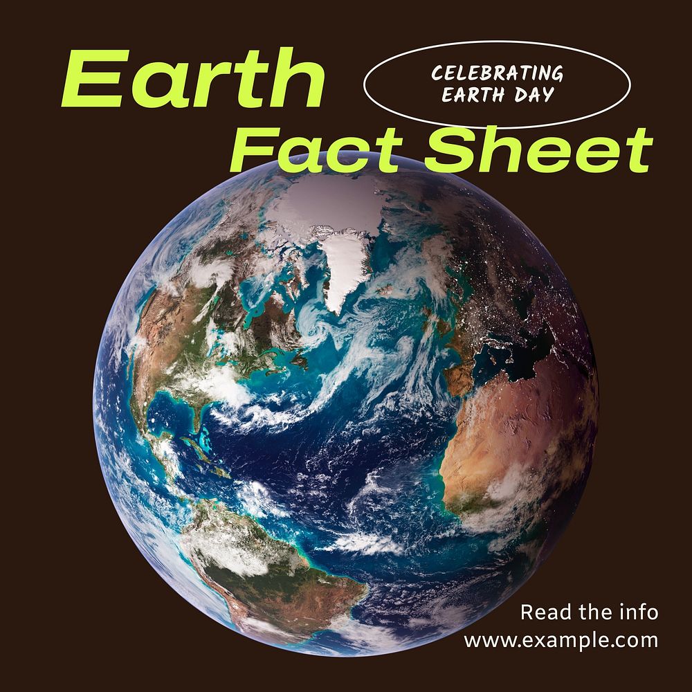 Earth fact sheet Instagram post template