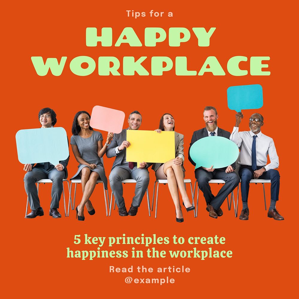 Happy workplace Instagram post template