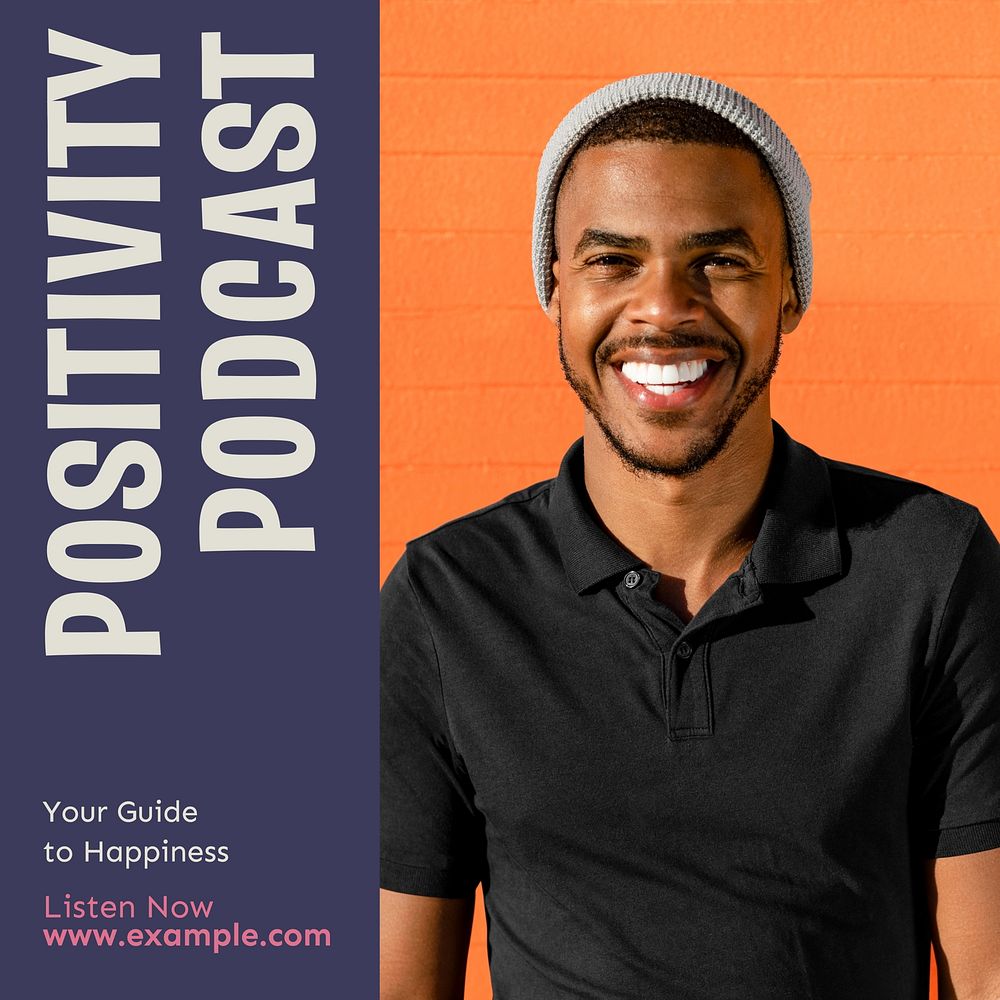Positivity podcast Instagram post template