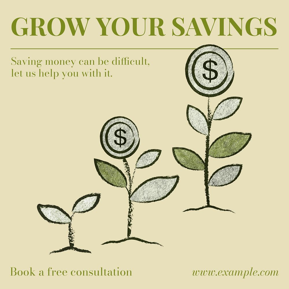Grow your savings Instagram post template