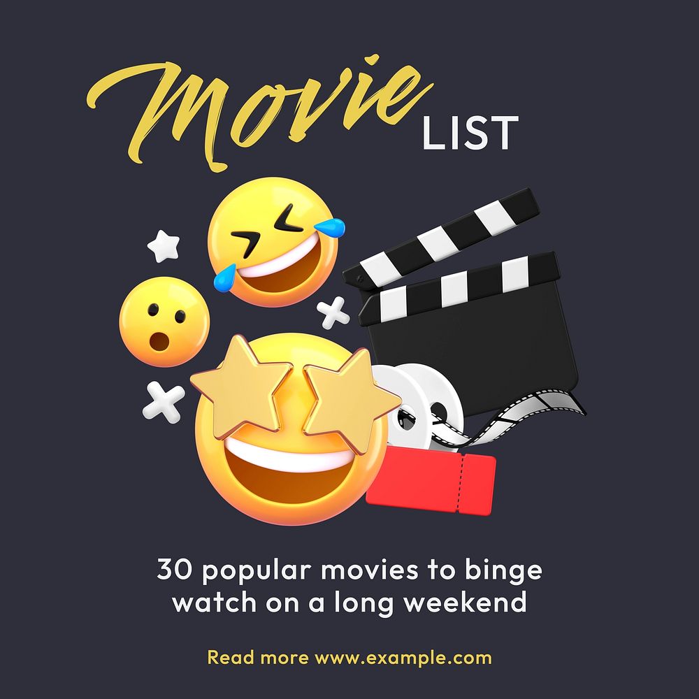Movie list Instagram post template