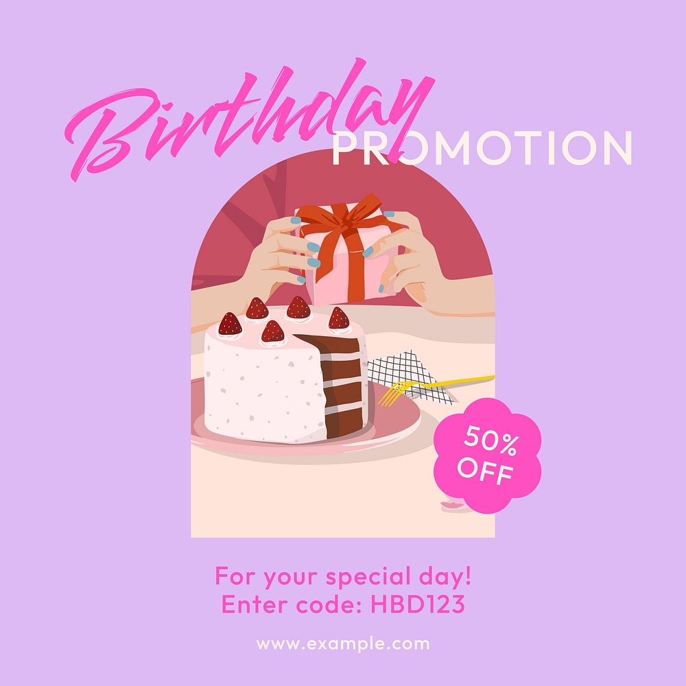 Birthday promotion Instagram post template