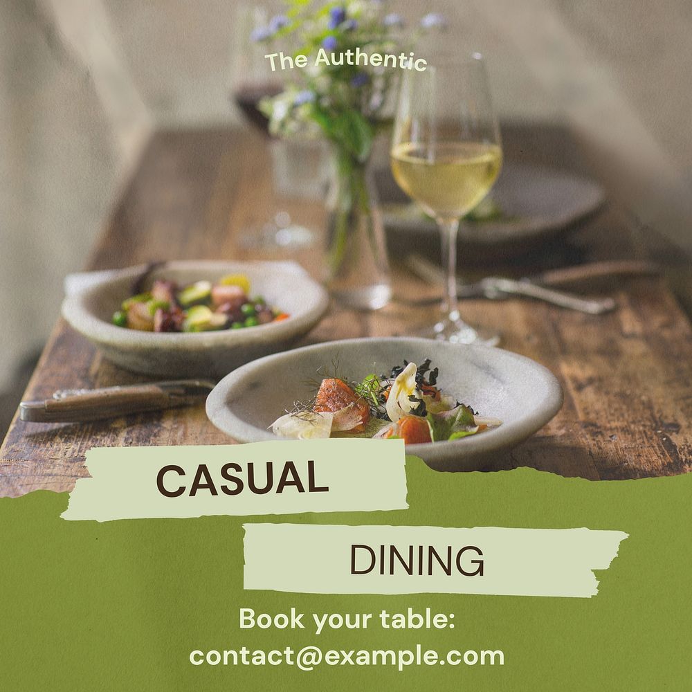 Casual dining Instagram post template