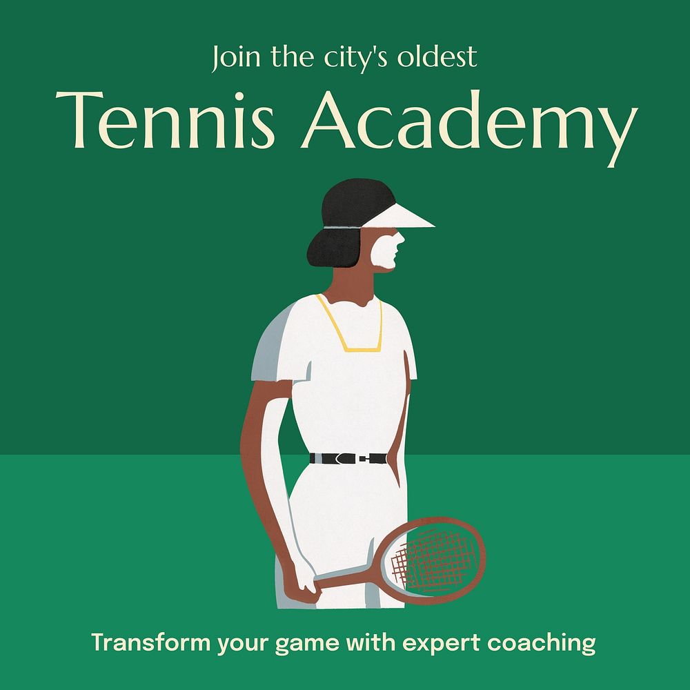 Tennis academy Instagram post template