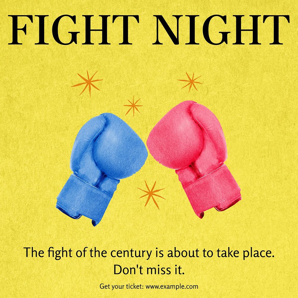 Fight night Instagram post template
