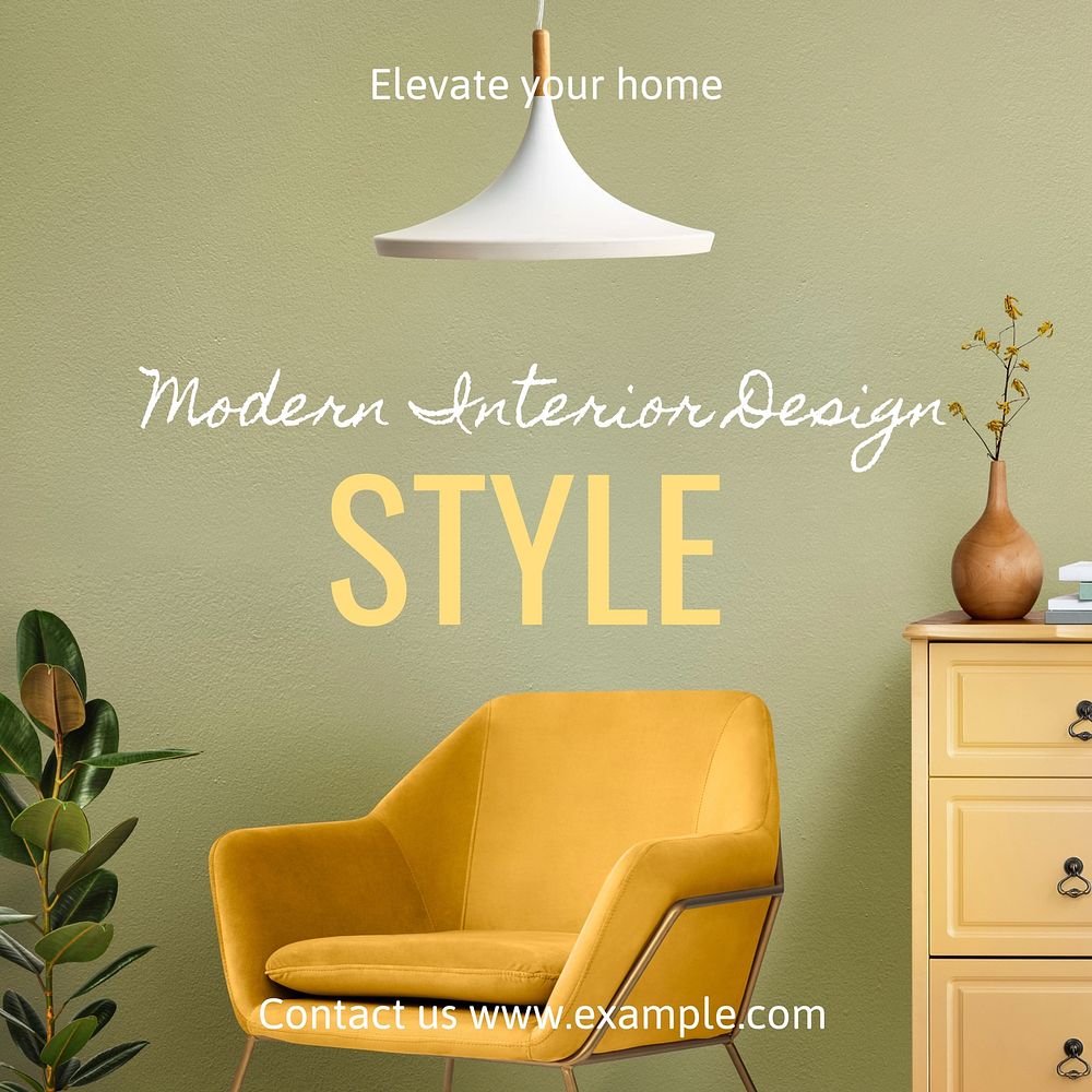 Modern interior design Instagram post template