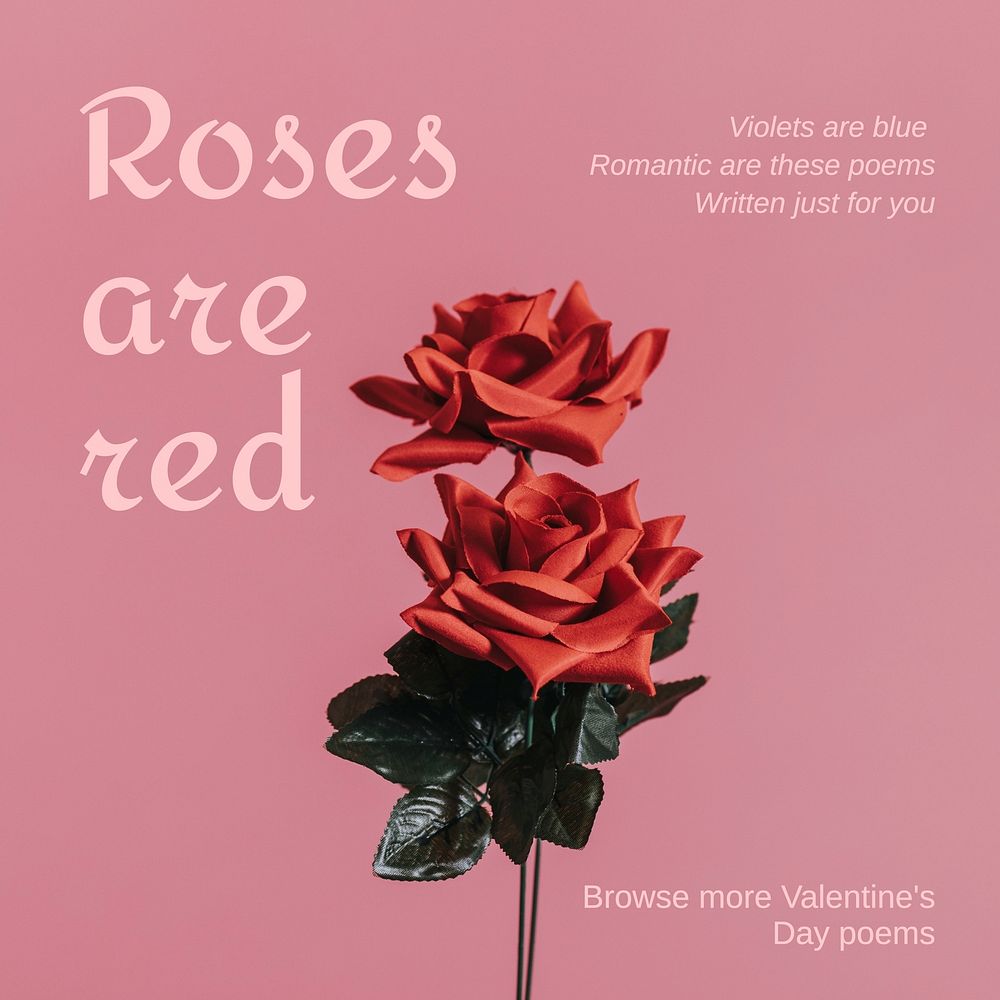 Valentine's poems Instagram post template
