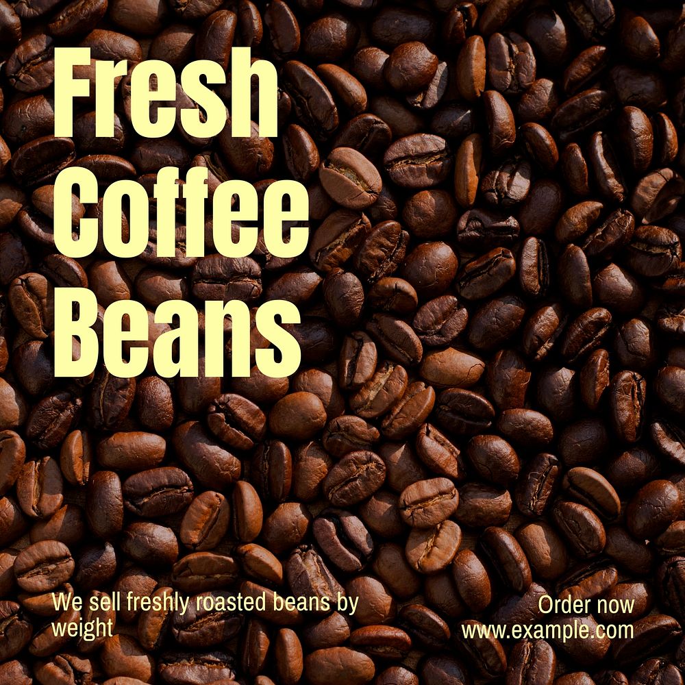 Fresh coffee beans Instagram post template