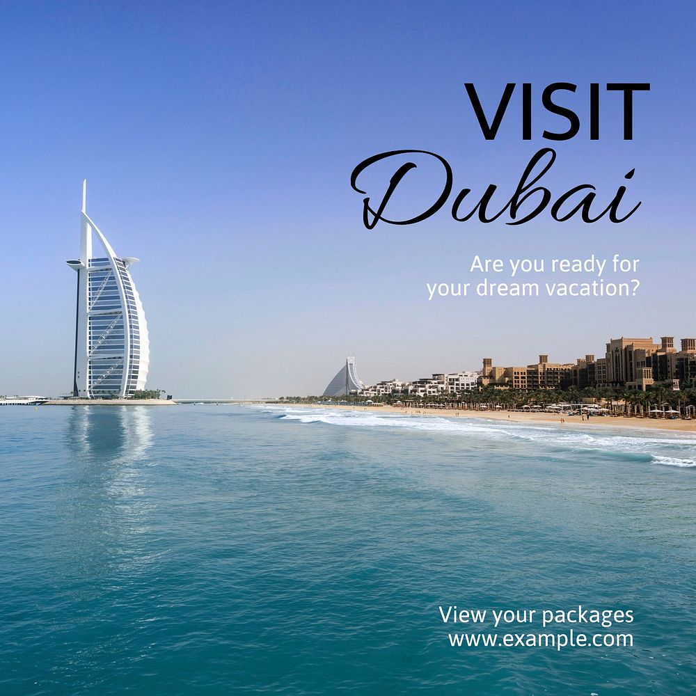 Dubai travel Instagram post template