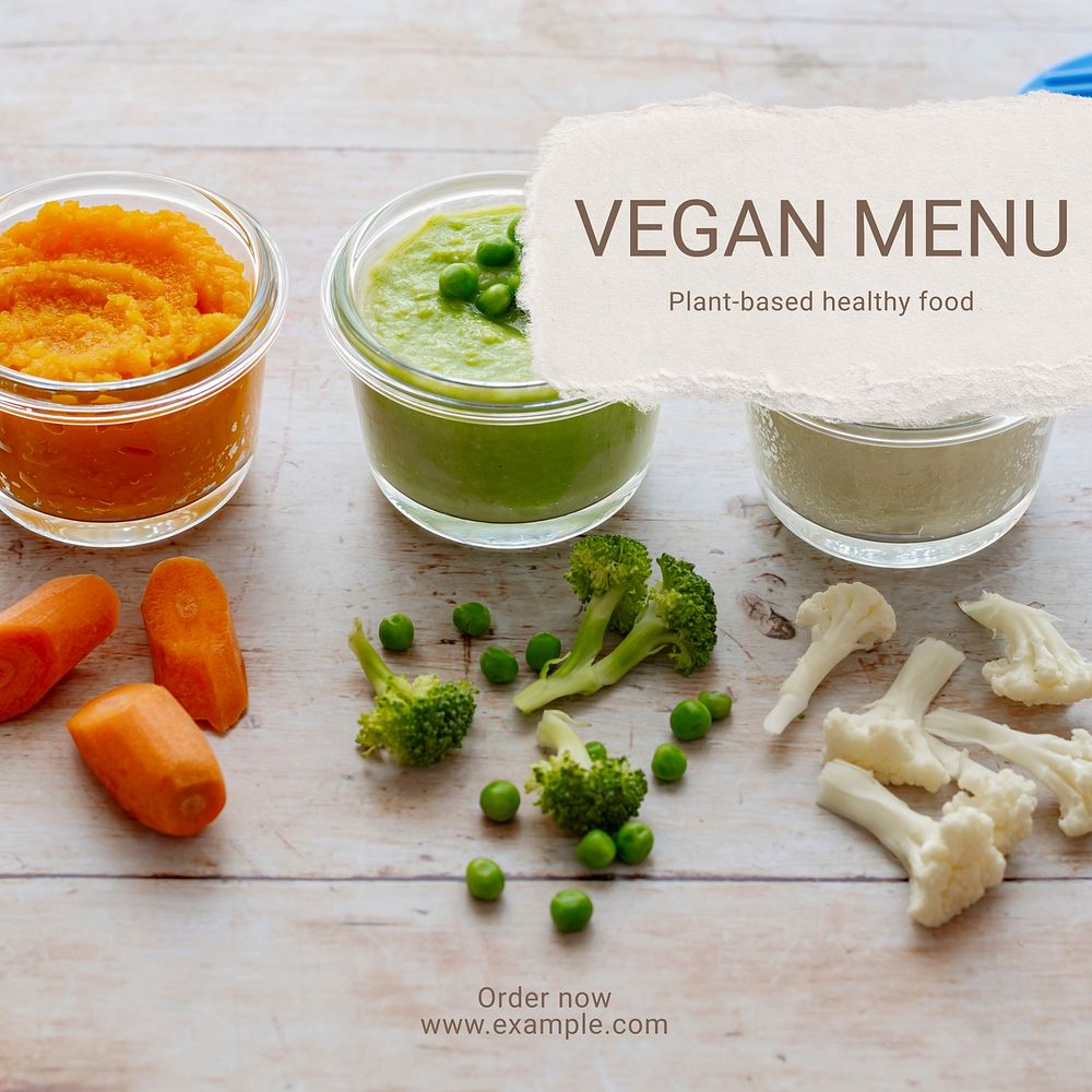 Vegan menu Instagram post template