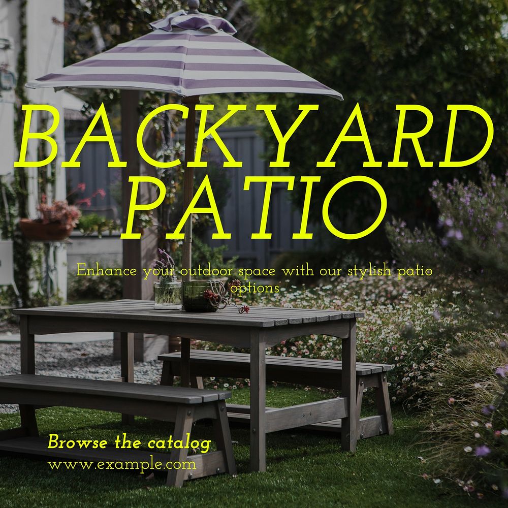Backyard patio Instagram post template