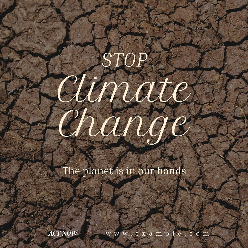 Stop climate change Instagram post template