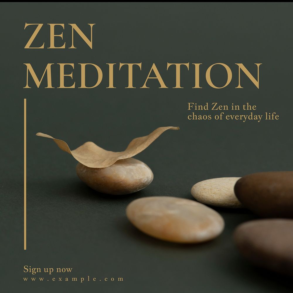 Zen meditation Instagram post template