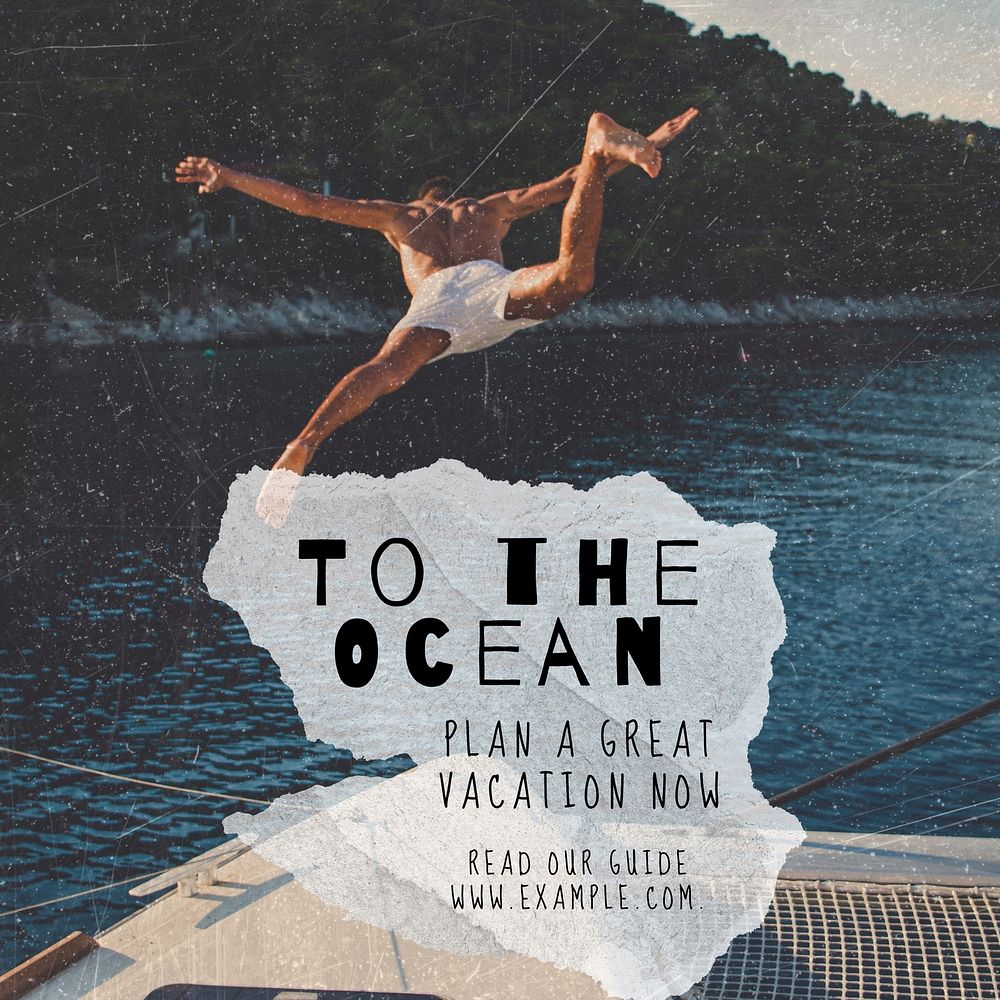 Ocean vacation Instagram post template