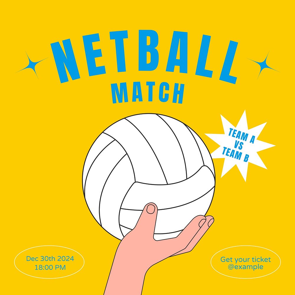 Netball match Instagram post template