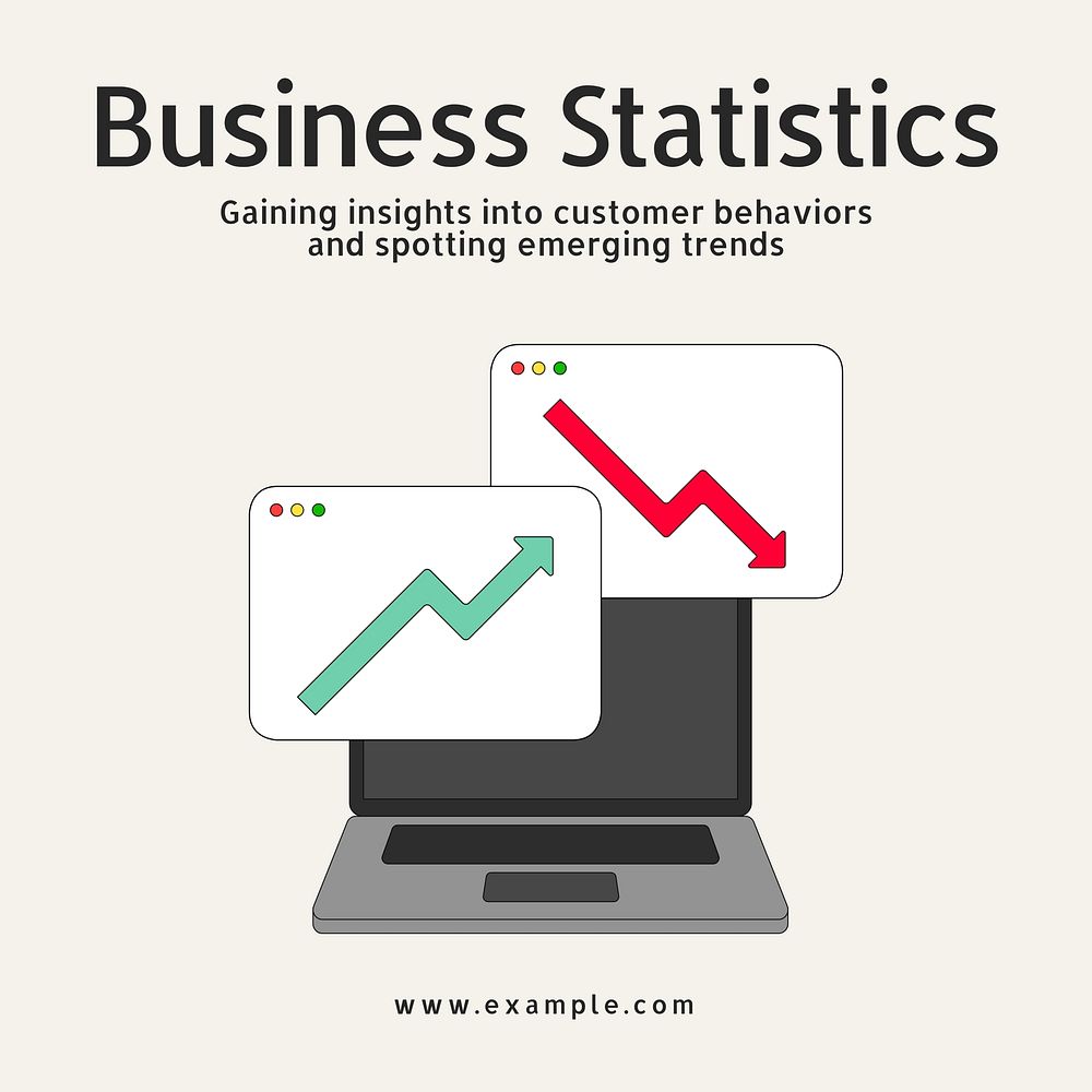 Business statistics Instagram post template