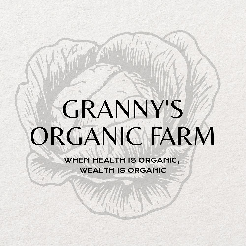 Organic farm vintage logo template  
