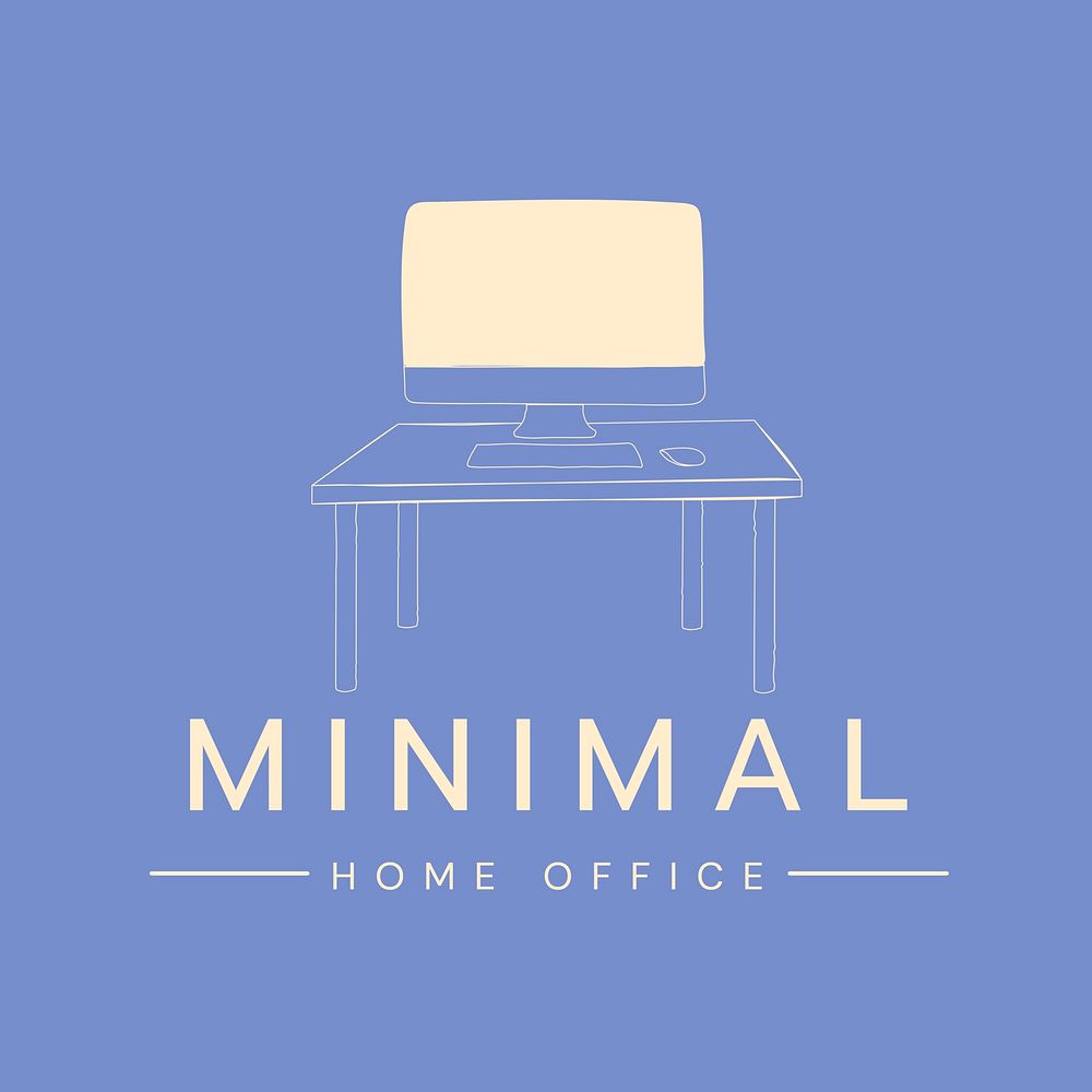 Minimal home office logo template