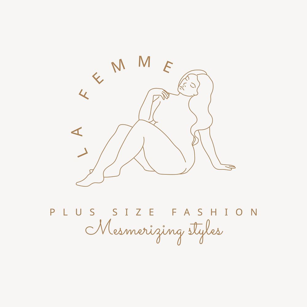 Plus size fashion logo template