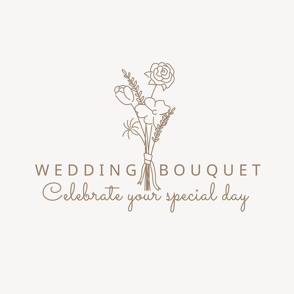Wedding flowers logo template