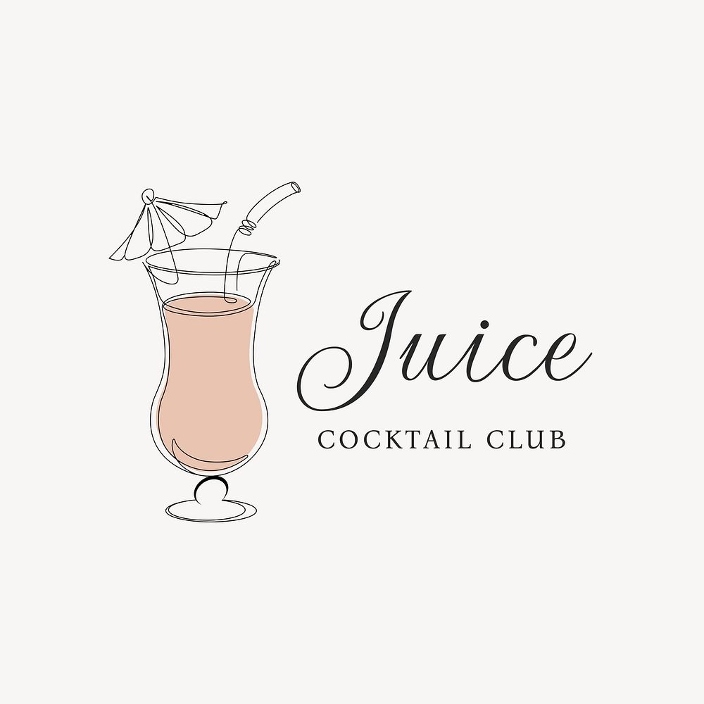 Cocktail club logo template