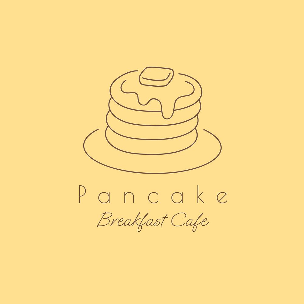 Breakfast cafe  logo minimal line art 