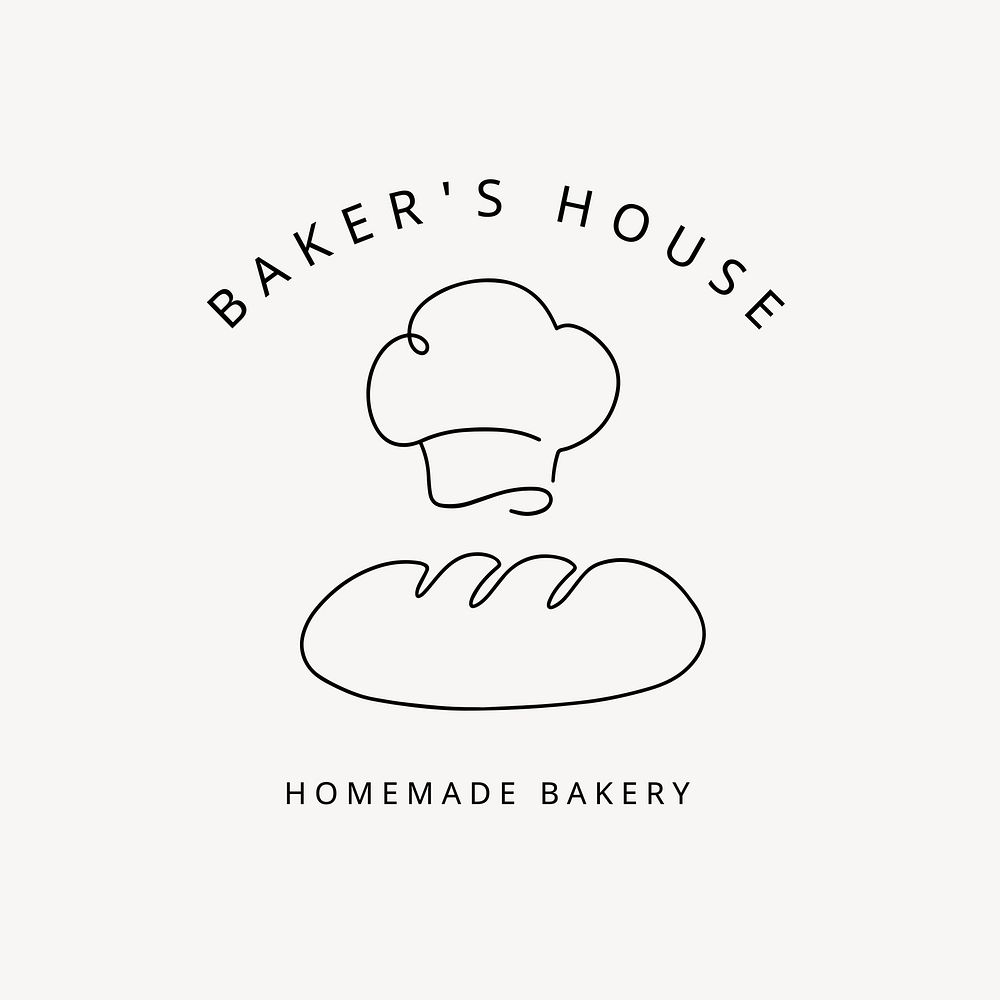 Homemade bakery  logo minimal line art 