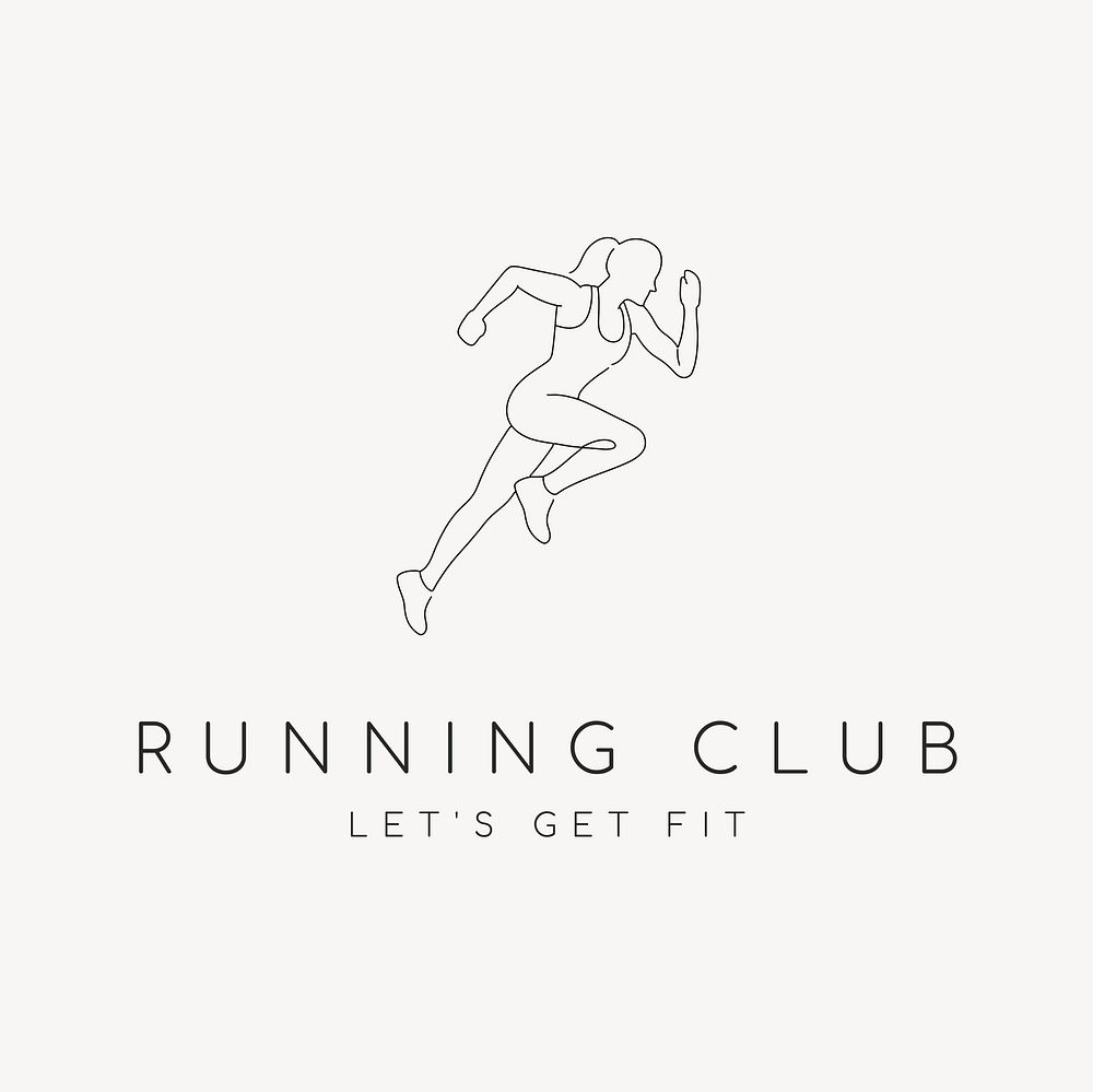 Running club  logo minimal line art 