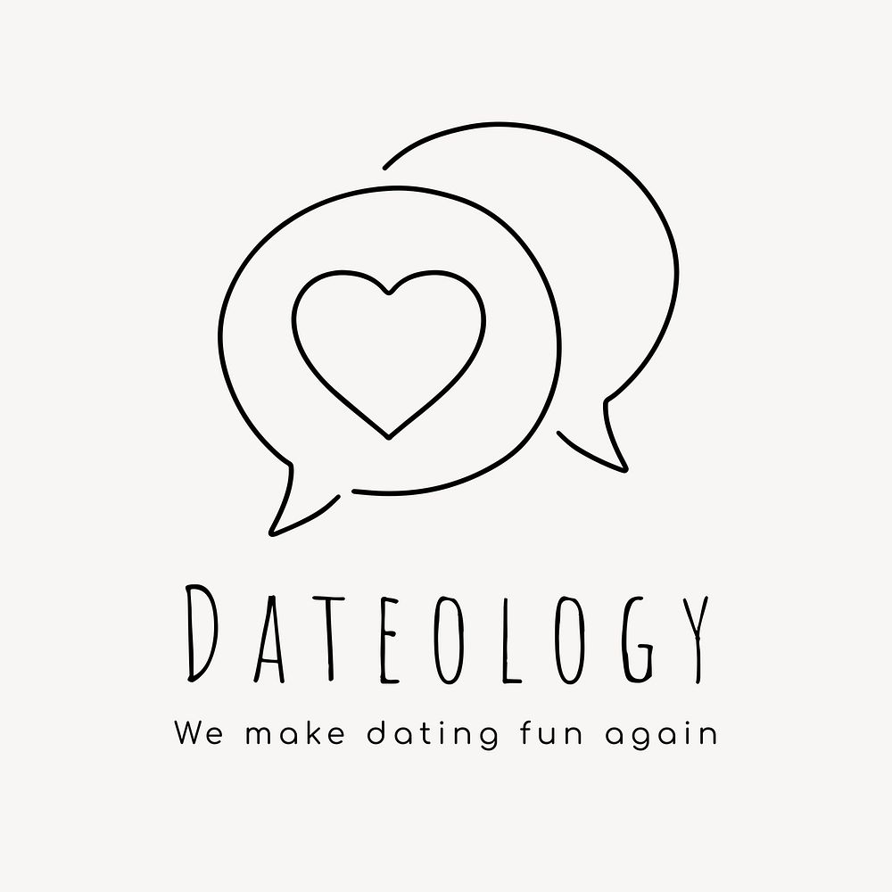 Online dating app  logo minimal line art 