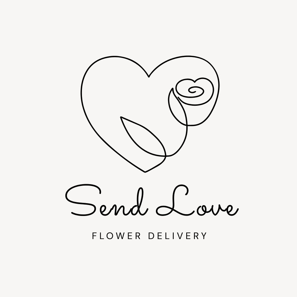 Flower delivery  logo minimal line art 