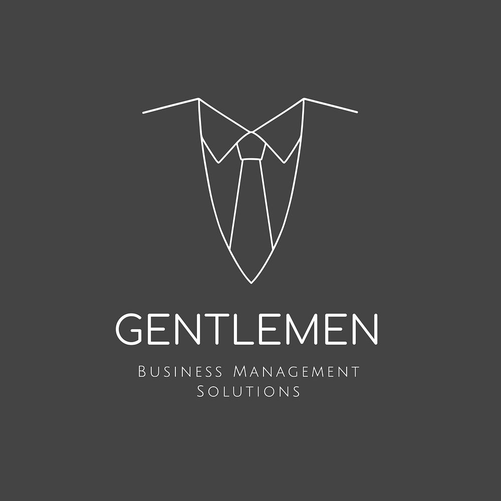Business management solution  logo minimal line art 