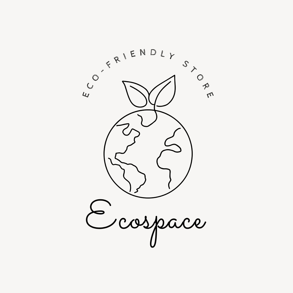 Eco-friendly store  logo minimal line art 