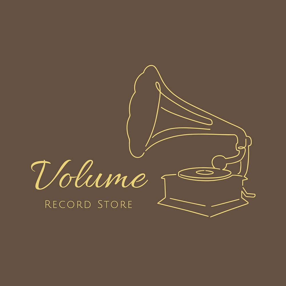Record store  logo minimal line art 