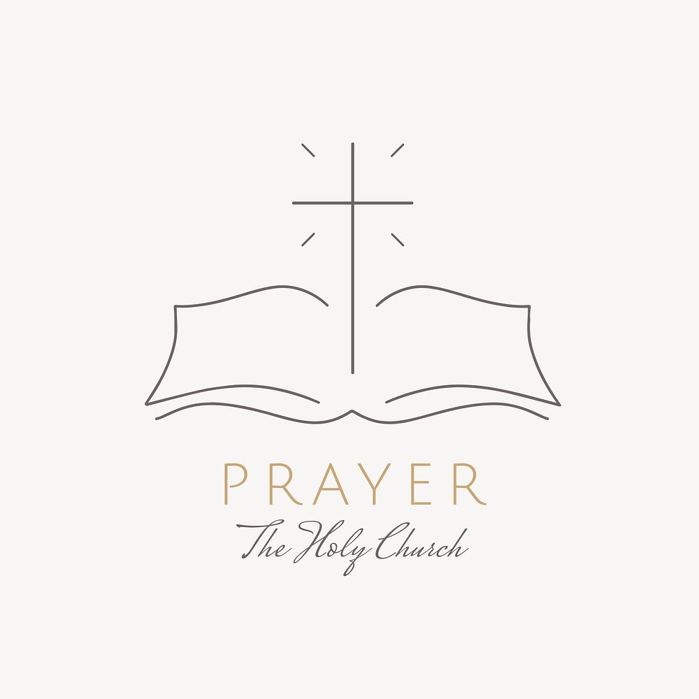Praying church  logo, minimal line art design