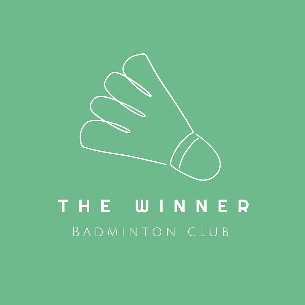 Badminton club  logo minimal line art 