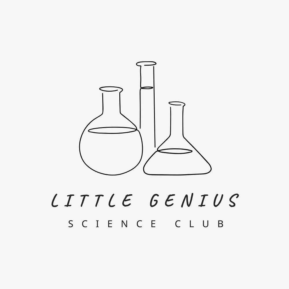 Science club  logo, minimal line art design