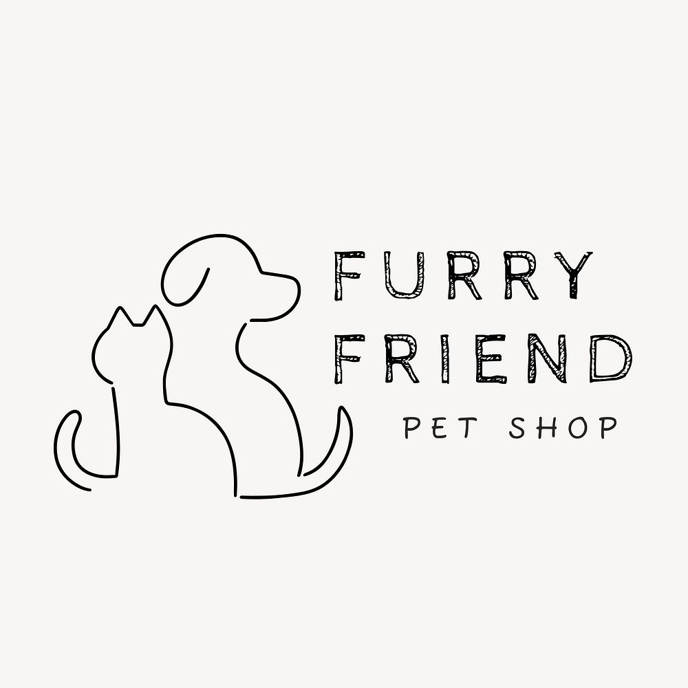 Pet shop  logo minimal line art 
