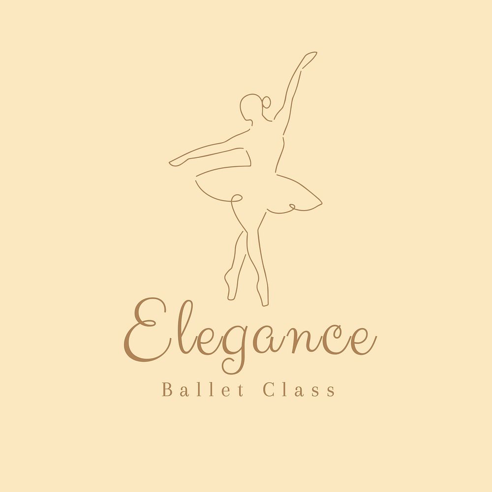 Ballet school  logo, minimal line art design